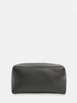 Whistles Black Ria Leather Zip Pouch