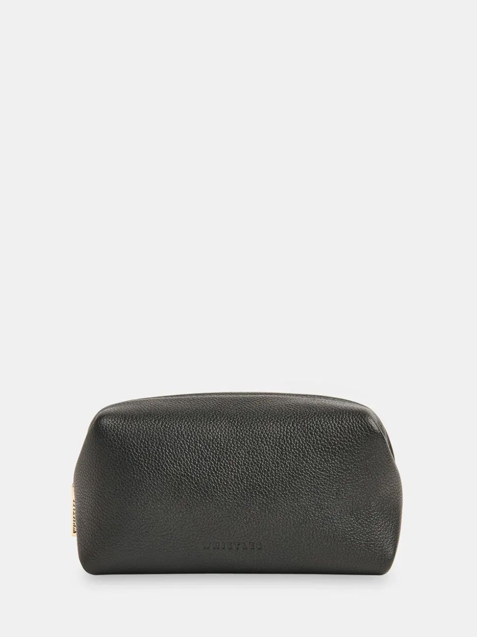 Whistles Black Ria Mini Leather Zip Pouch