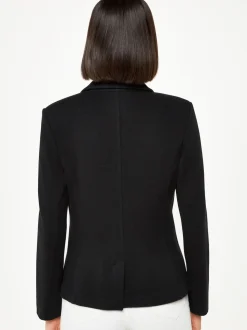 Whistles Black Slim Jersey Jacket