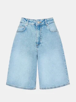 Whistles Blue 100% Cotton Authentic Knee Length Shorts