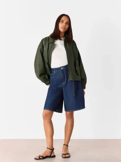 Whistles Dark Denim 100% Cotton Authentic Knee Length Shorts