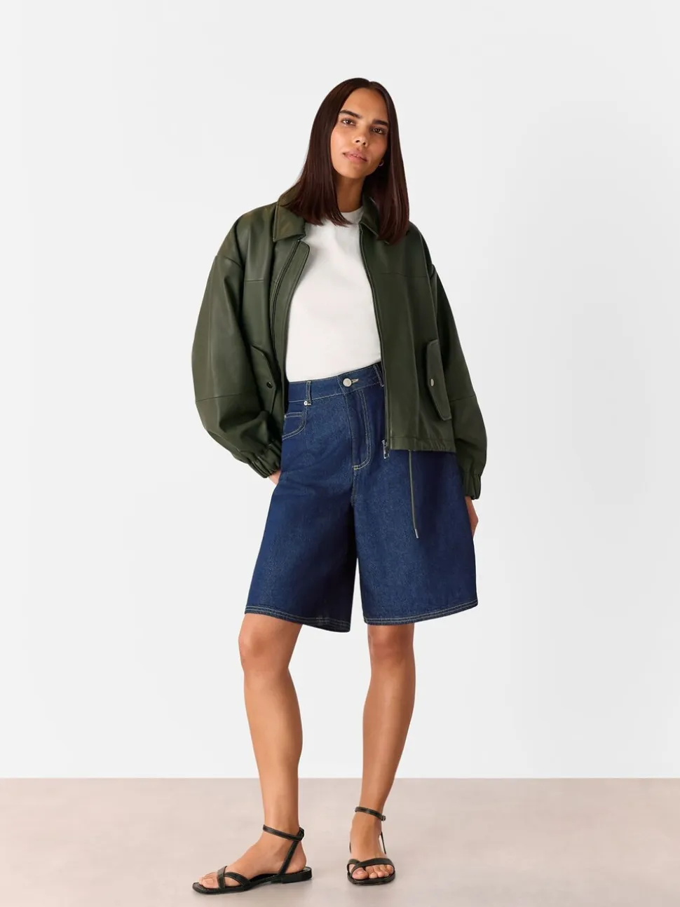Whistles Dark Denim 100% Cotton Authentic Knee Length Shorts