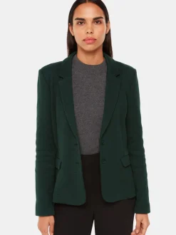 Whistles Green Slim Jersey Jacket