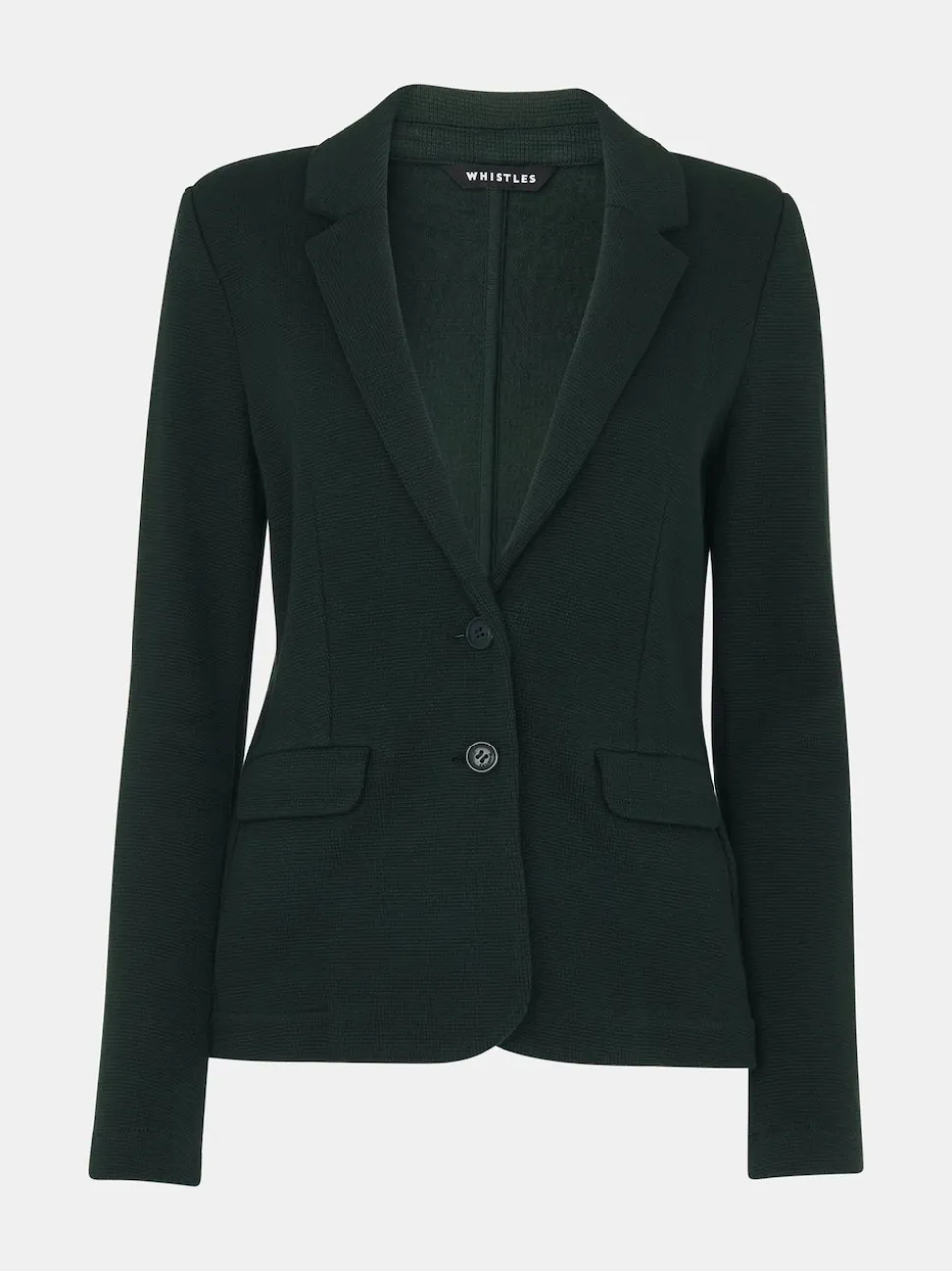 Whistles Green Slim Jersey Jacket