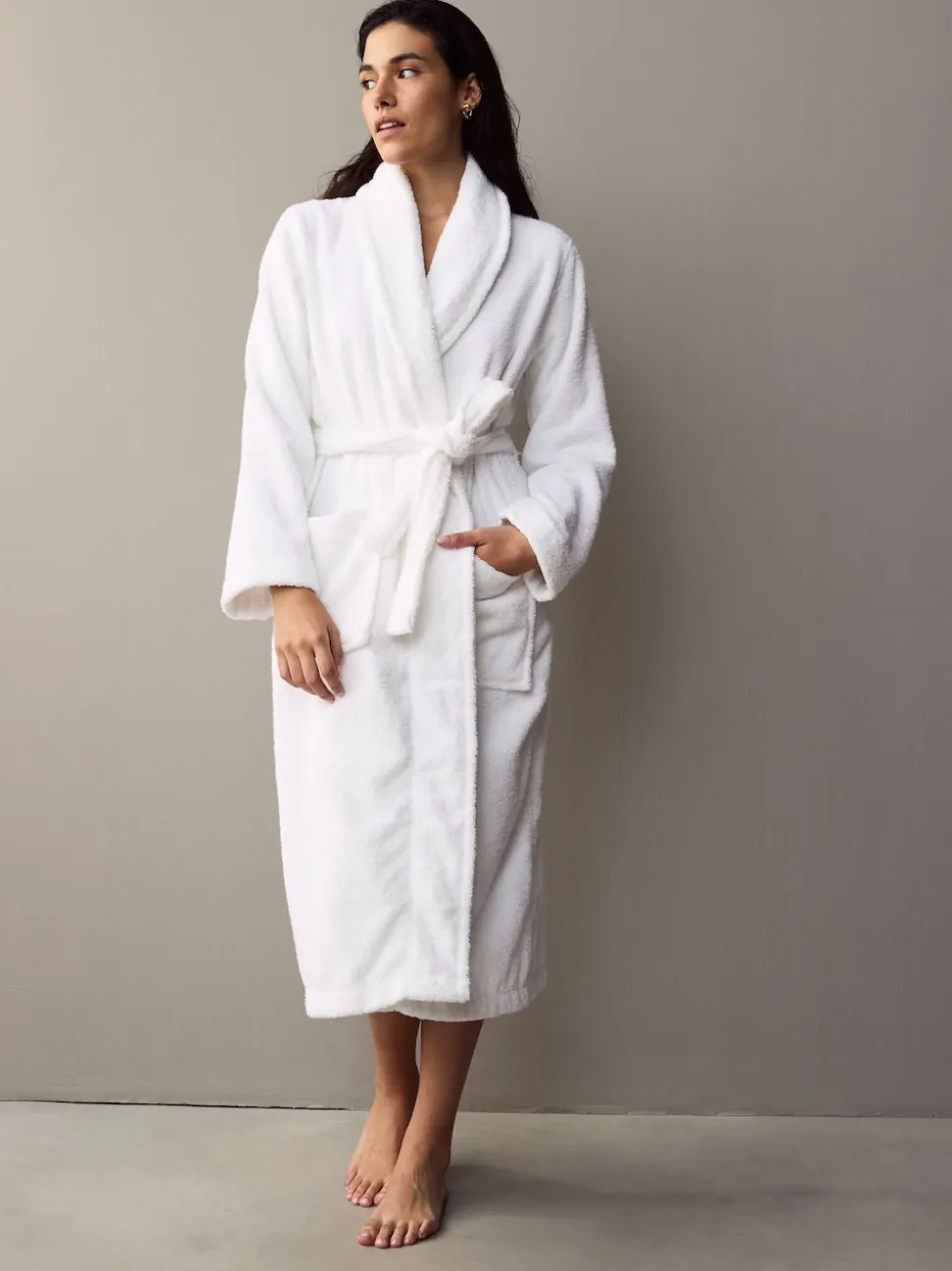 White 100% Cotton Towelling Dressing Gown