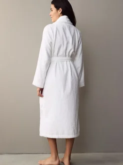 White 100% Cotton Towelling Dressing Gown