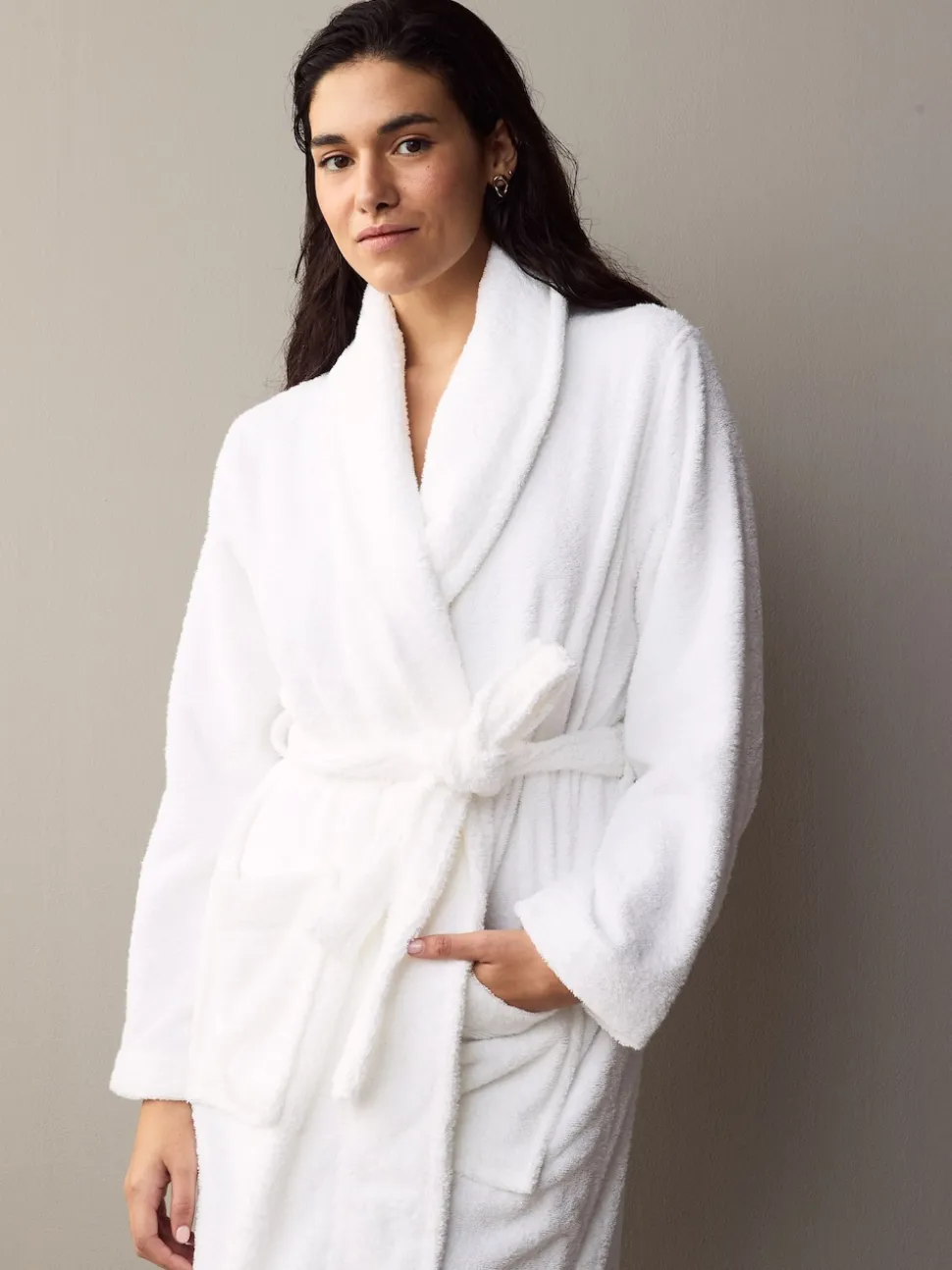 White 100% Cotton Towelling Dressing Gown