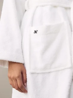 White 100% Cotton Towelling Dressing Gown
