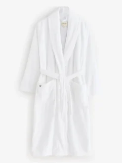 White 100% Cotton Towelling Dressing Gown