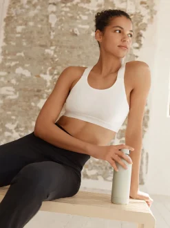 White Active Sports Low Impact Ultimate Comfort Crop Top