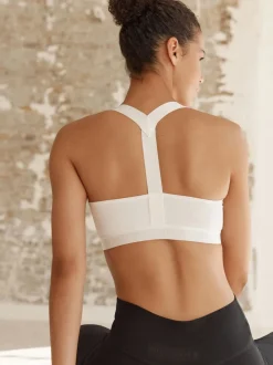White Active Sports Low Impact Ultimate Comfort Crop Top