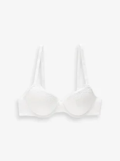 White A-DD Push Up Padded Balcony Bra