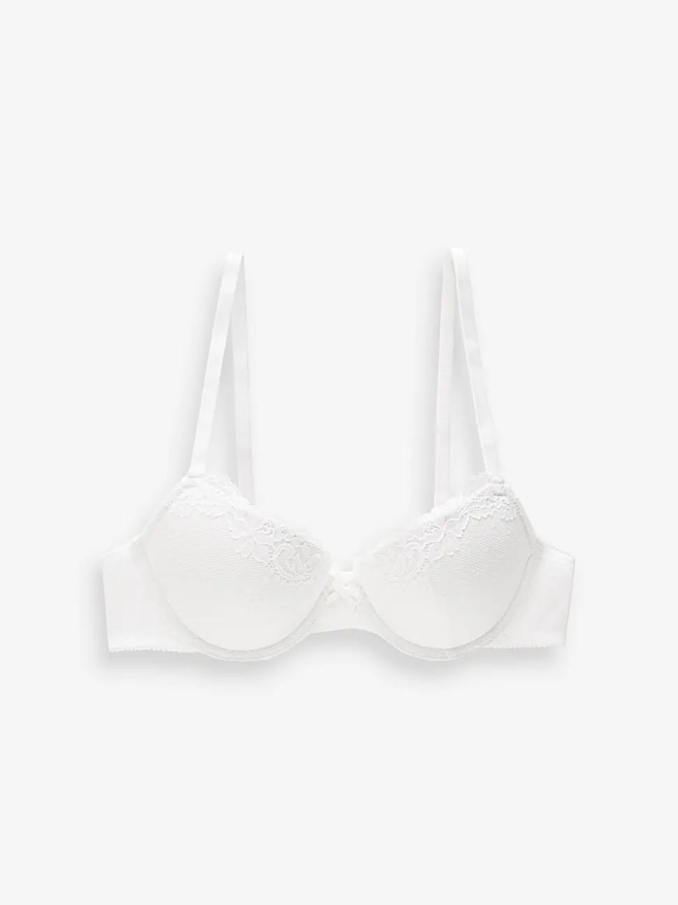 White A-DD Push Up Padded Balcony Bra