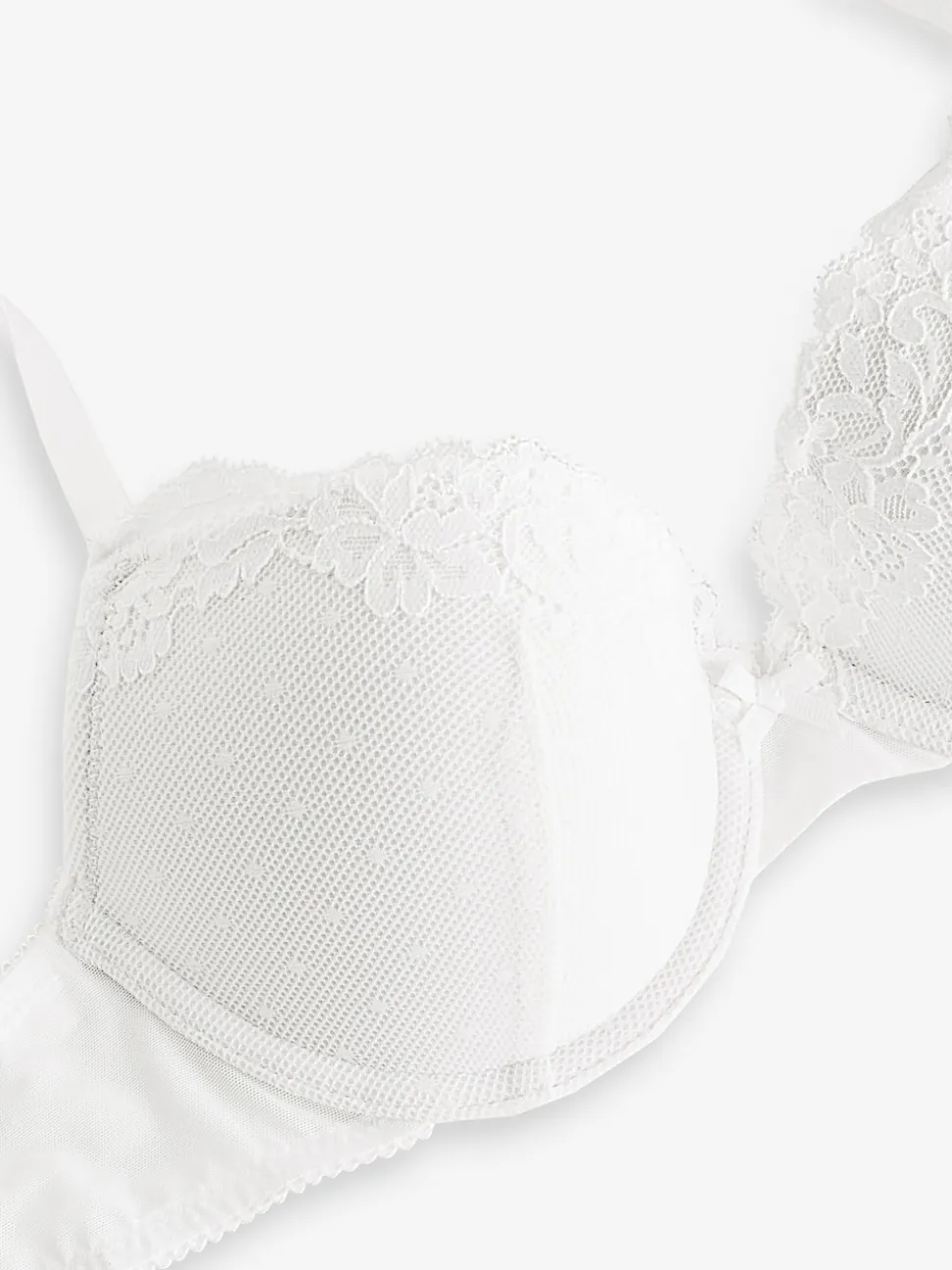 White A-DD Push Up Padded Balcony Bra