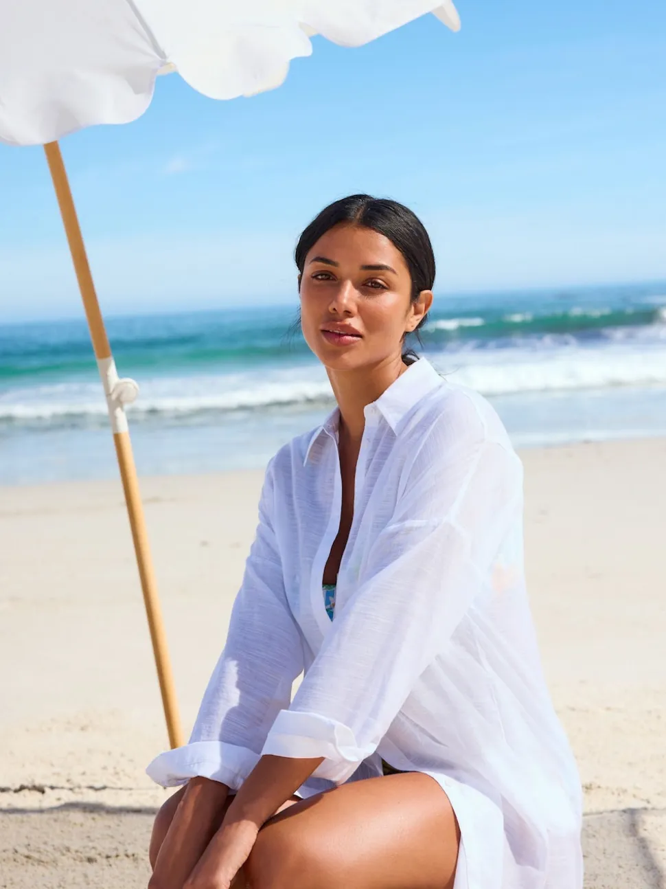 White Beach Cover-Up Shirt