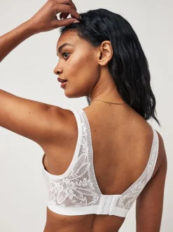 White B-H Lace Total Support Non Pad Non Wire Ultimate Comfort Bra