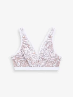 White B-H Lace Total Support Non Pad Non Wire Ultimate Comfort Bra
