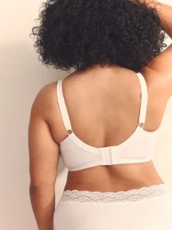 White B-H Total Support Full Cup Non Wire Cotton Ultimate Comfort Bra