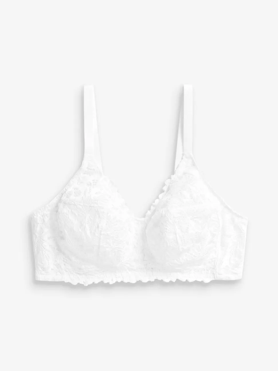 White B-H Total Support Non Pad Non Wire Full Cup Lace Ultimate Comfort Bra