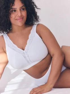 White B-H Total Support Ultimate Comfort Supersoft Non Pad Non Wire Bra