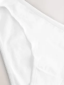 White Bikini Cotton Rich Knickers 5 Pack