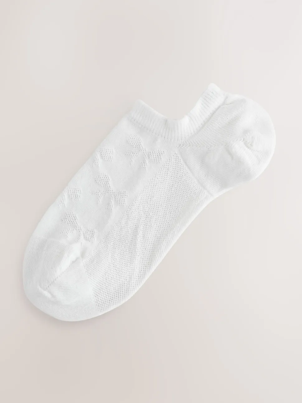 White Bow Texture Trainer Socks 4 Pack