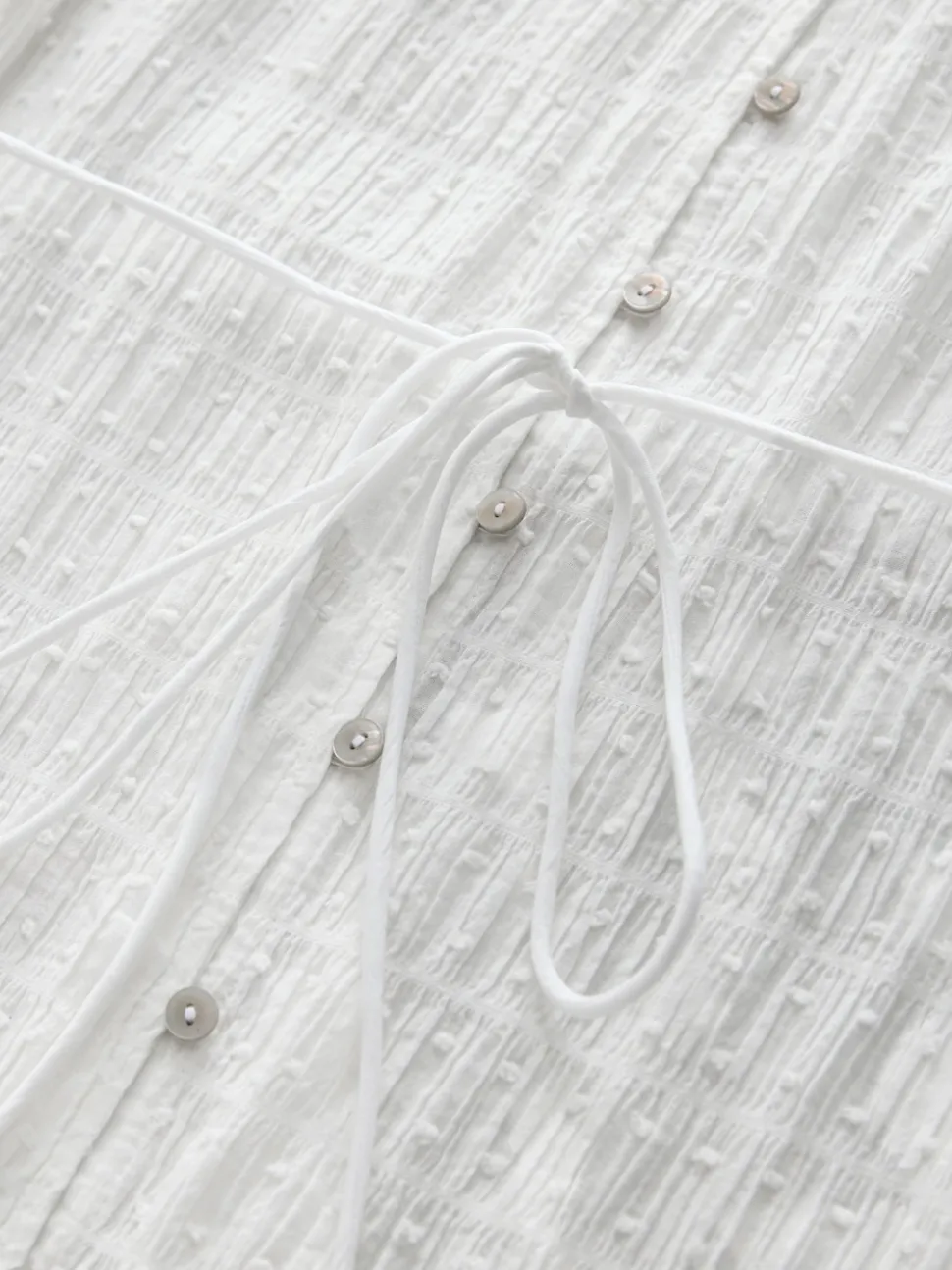 White Button Through Tie Waist Sleeveless Maxi Dress