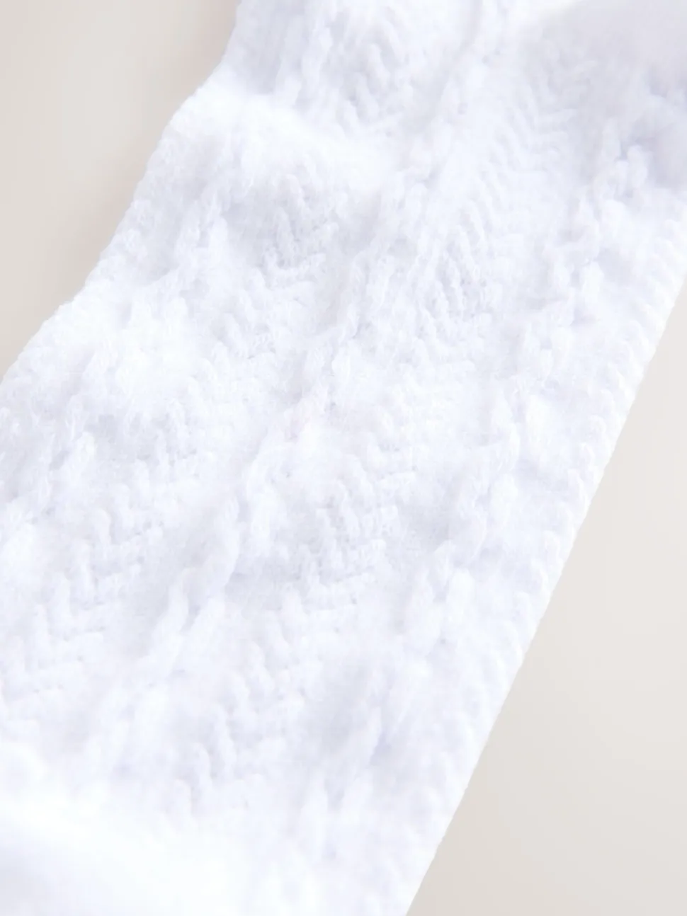 White Cable Trainer Socks 4 Pack