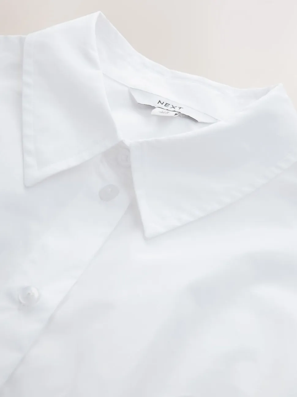 White Cinched Waist Fitted Shirt
