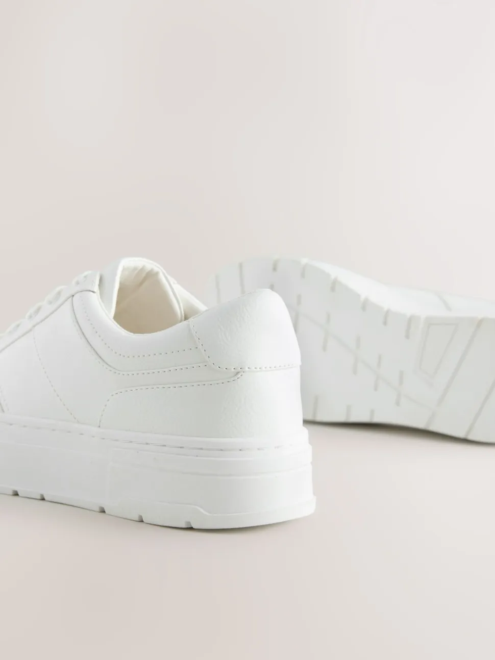 White Cleat Chunky Lace Up Trainers