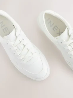 White Cleat Chunky Lace Up Trainers