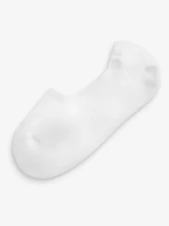 White Cushion Sole Invisible Trainer Socks 4 Pack