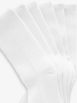White Cushion Sole Ribbed Sport Ankle Socks 3 Pack With Arch Support