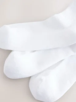 White Cushion Sole Ribbed Sport Cropped Ankle Socks 3 Pack With Arch Support