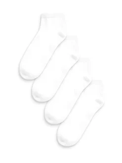 White Cushion Sole Trainer Socks 4 Pack