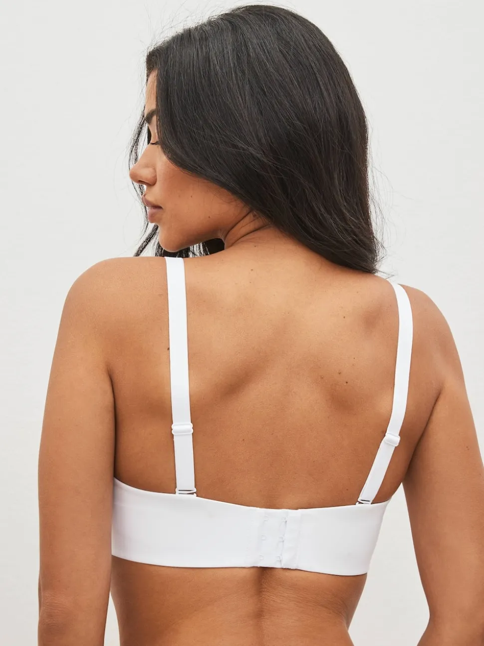 White DD+ Non Pad Minimise Strapless Bandeau Bra