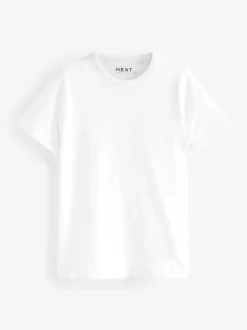 White Essential Pure Cotton Short Sleeve Crew Neck T-Shirt