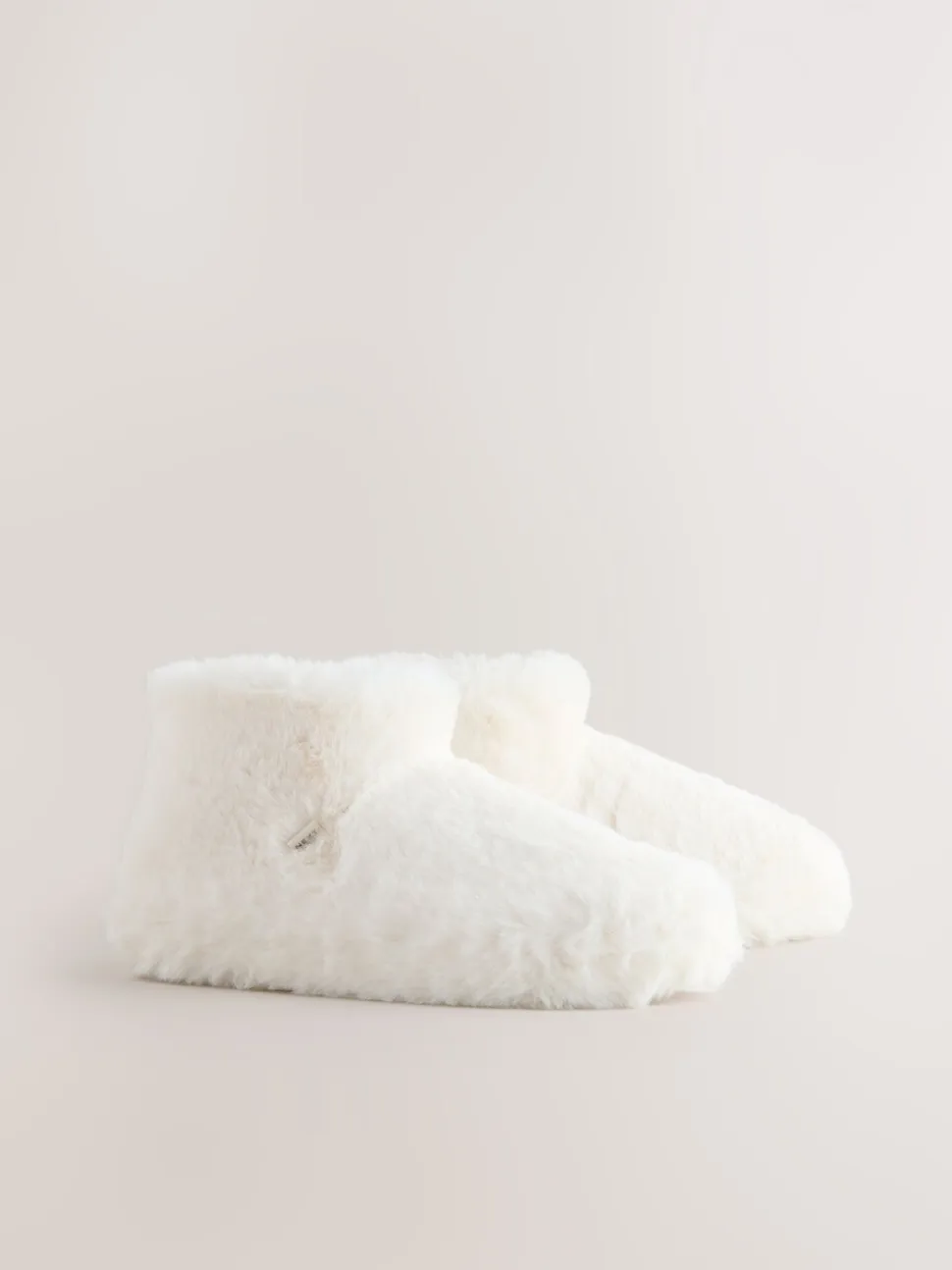 White Faux Fur Boot Slippers