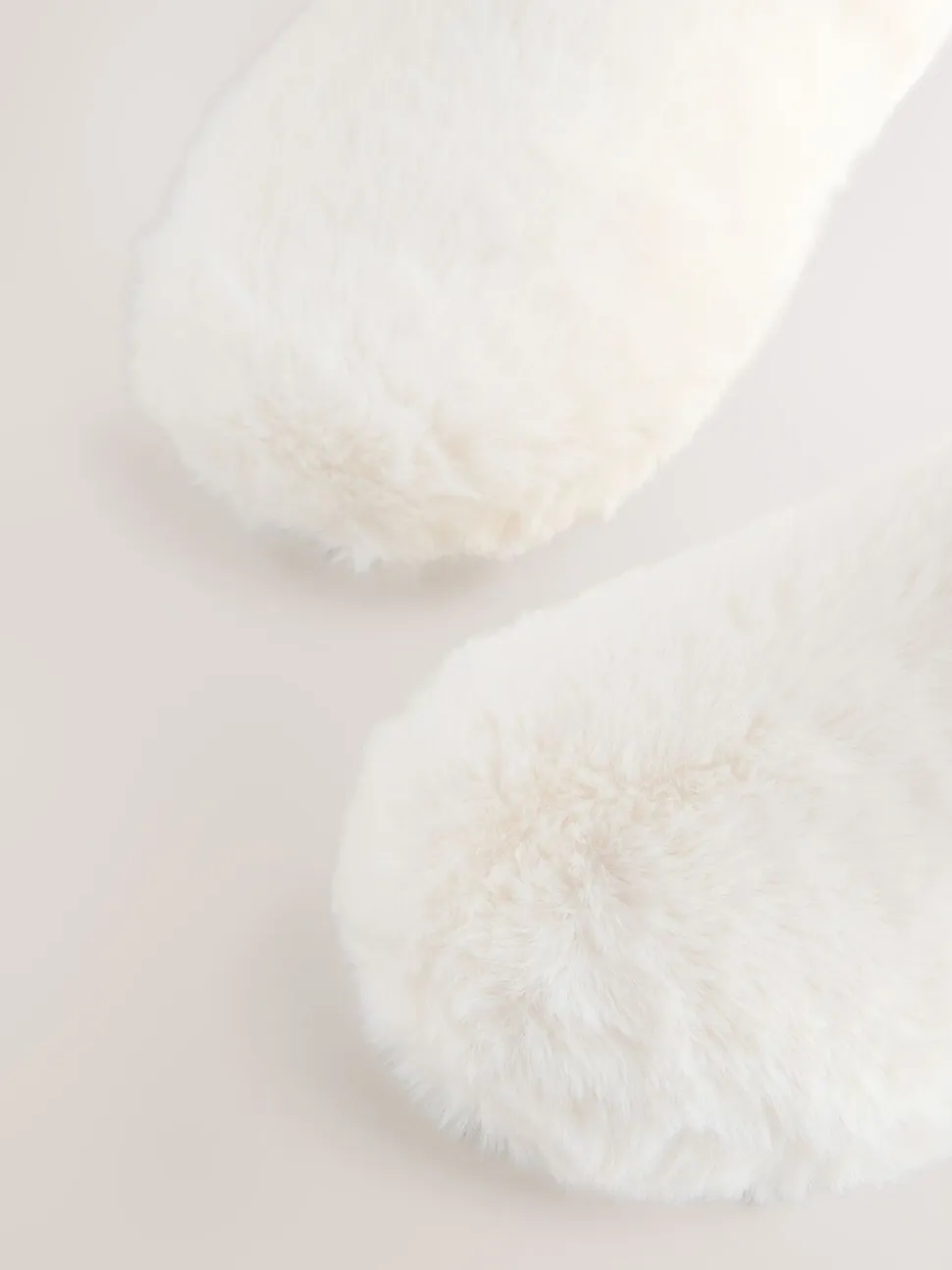 White Faux Fur Boot Slippers