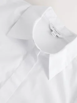 White Fitted Stretch Essential Short Sleeve Shirt