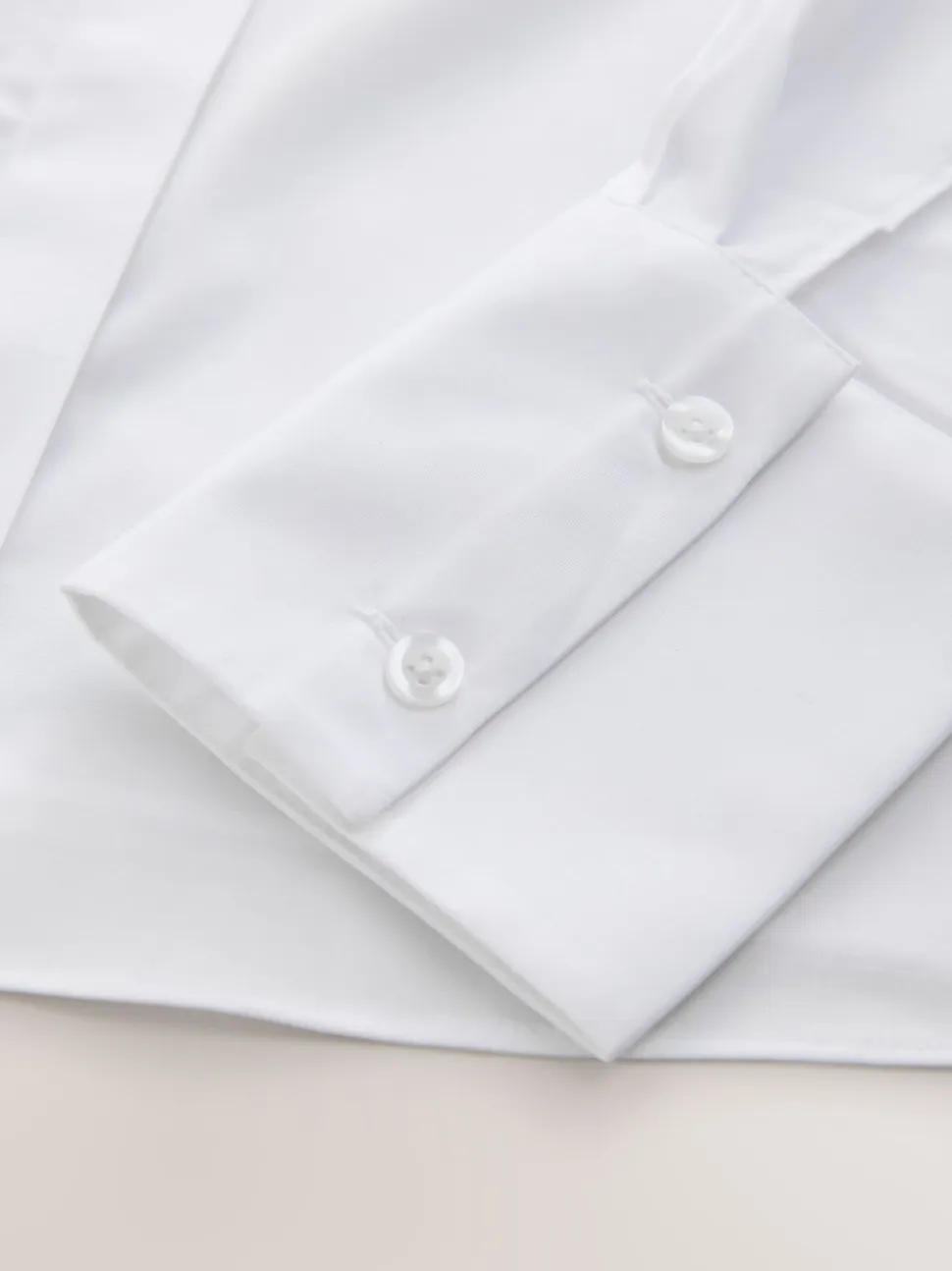 White Fitted Stretch Essential Long Sleeve Shirts 2 Pack