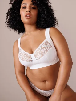 White F-K Ultimate Comfort Cup Padded Strap Non Pad Non Wired Bra with Side Support