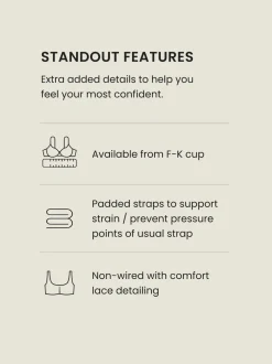 White F-K Ultimate Comfort Cup Padded Strap Non Pad Non Wired Bra with Side Support