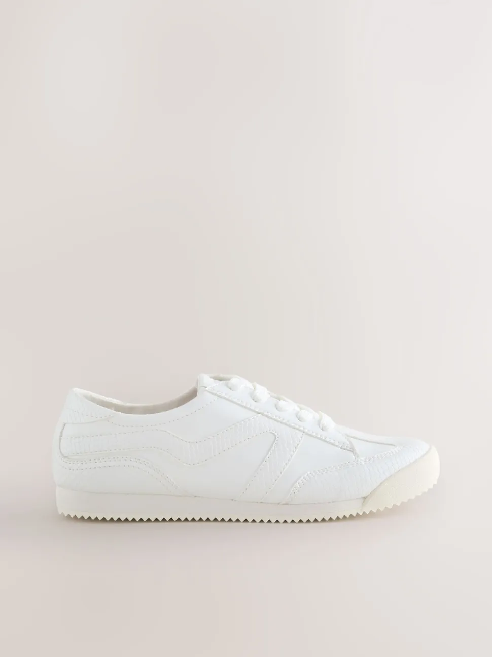 White Forever Comfort® Slimeline Side Stripe Lace Up Trainers