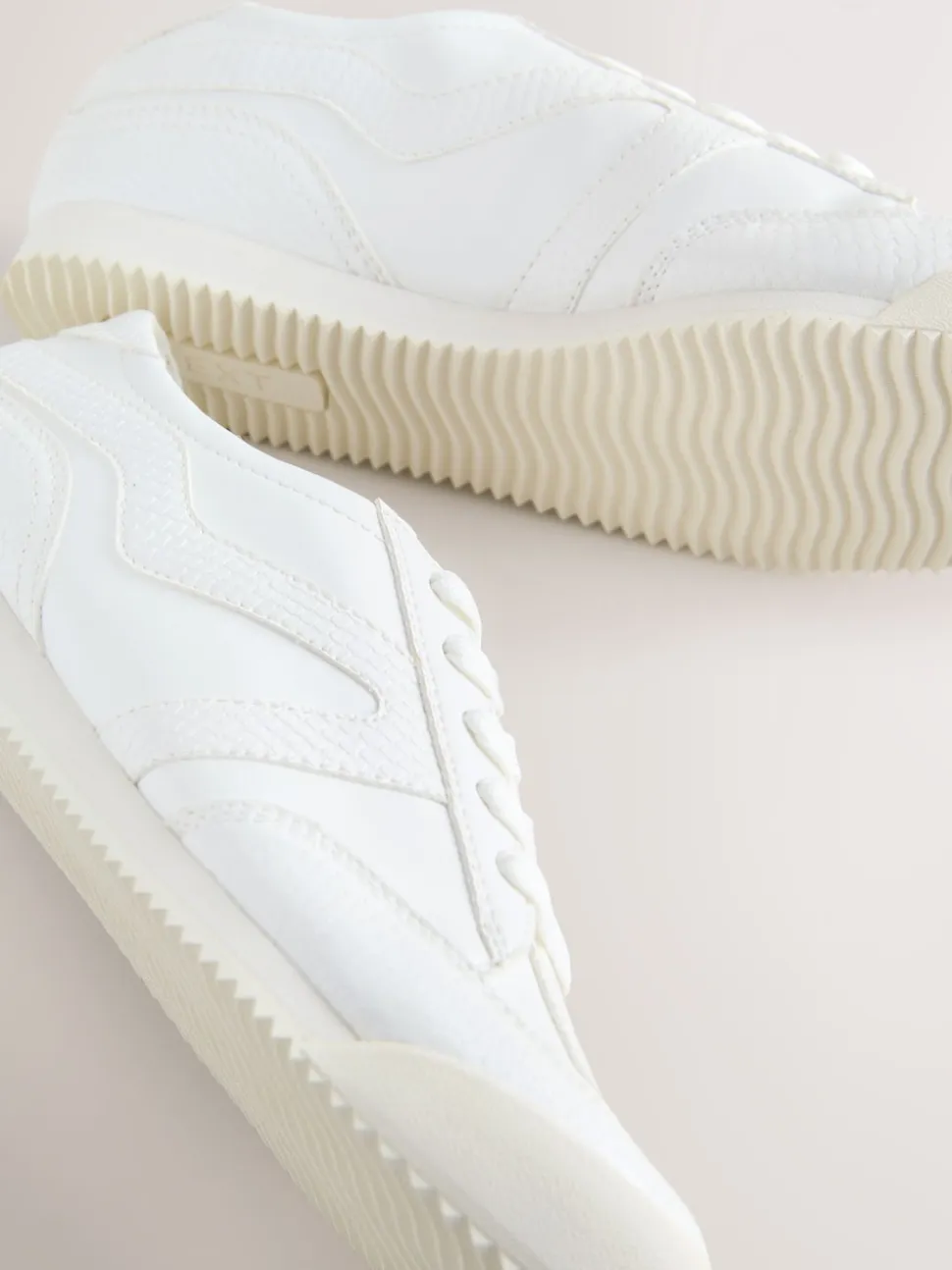 White Forever Comfort® Slimeline Side Stripe Lace Up Trainers