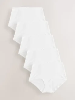 White Full Brief Cotton Rich Knickers 5 Pack