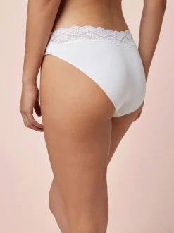 White High Leg Cotton Lace Knickers 4 Pack