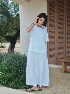 White Jersey Two In One T-Shirt Dress