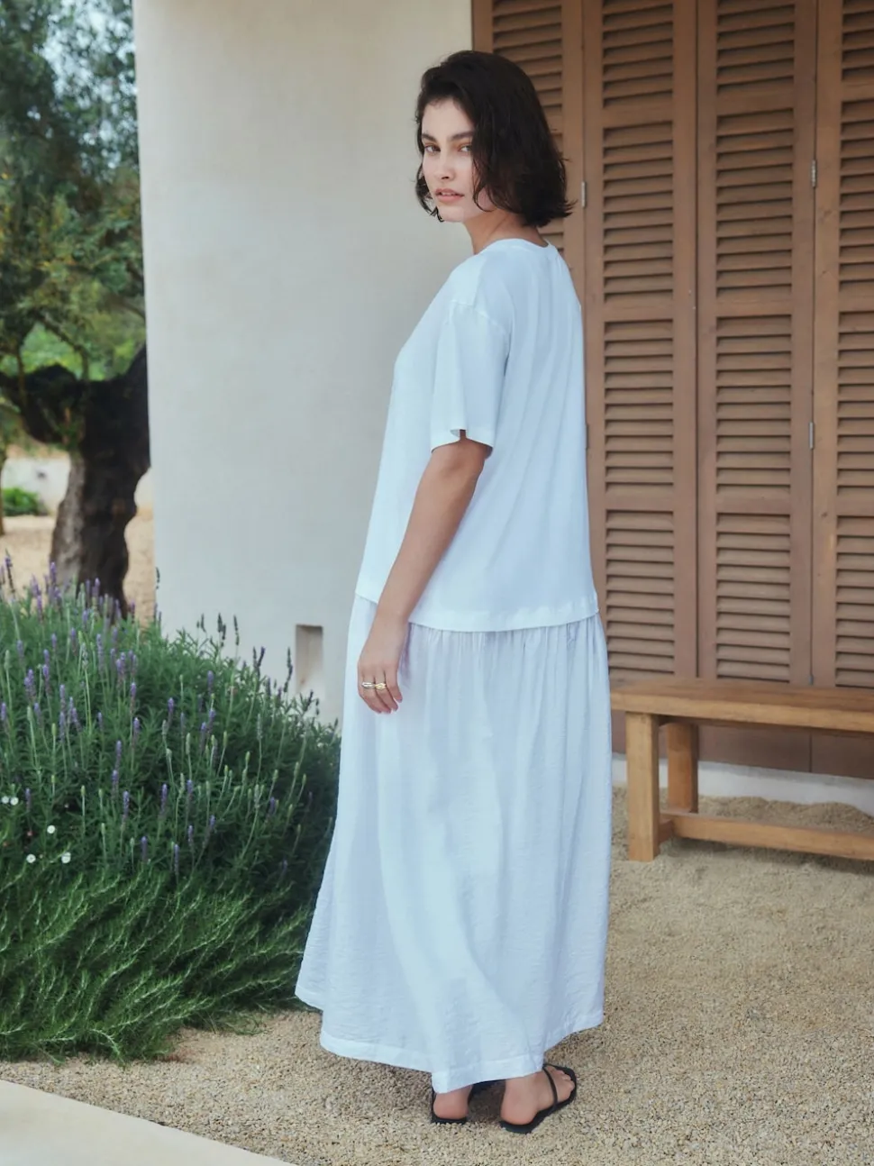 White Jersey Two In One T-Shirt Dress