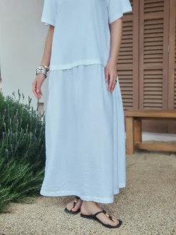 White Jersey Two In One T-Shirt Dress